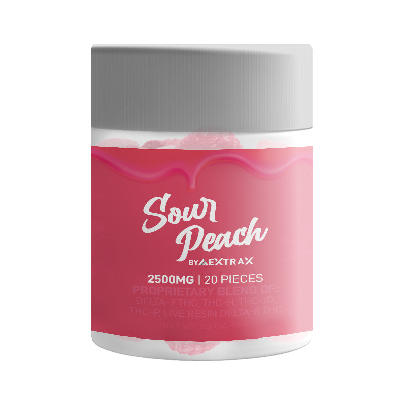 Sour Peach THC_H Gummies 2500mg